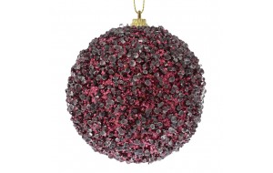 Glitter κόκκινη μπάλα χριστουγεννιάτικη κρεμαστό στολίδι δέντρου σετ έξι τεμάχια 8 εκ