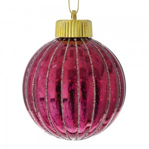 Μπορντό pp μπάλα χριστουγεννιάτικο κρεμαστό στολίδι δέντρου σετ έξι τεμάχια 8.5 εκ
