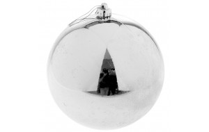 Χριστουγεννιάτικη μπάλα κρεμαστό στολίδι δέντρου pp σε ασημί απόχρωση 12 εκ