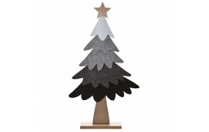 Υφασμάτινο χριστουγεννιάτικο δέντρο διακοσμητικό σε ξύλινη βάση 36x6x63 εκ