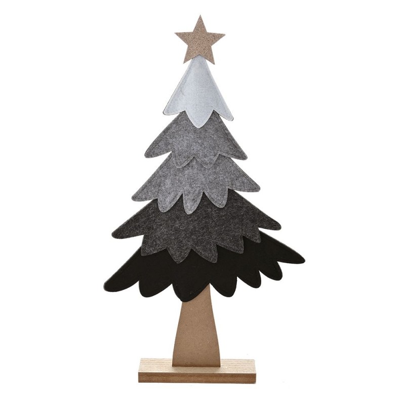 Χριστουγεννιάτικο δέντρο υφασμάτινο διακοσμητικό σε ξύλινη βάση 27.5x5.5x49.5 εκ