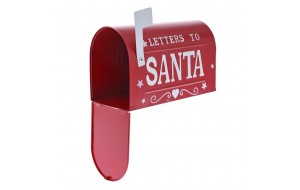 Κόκκινο μεταλλικό γραμματοκιβώτιο χριστουγεννιάτικο διακοσμητικό 23x11x17 εκ