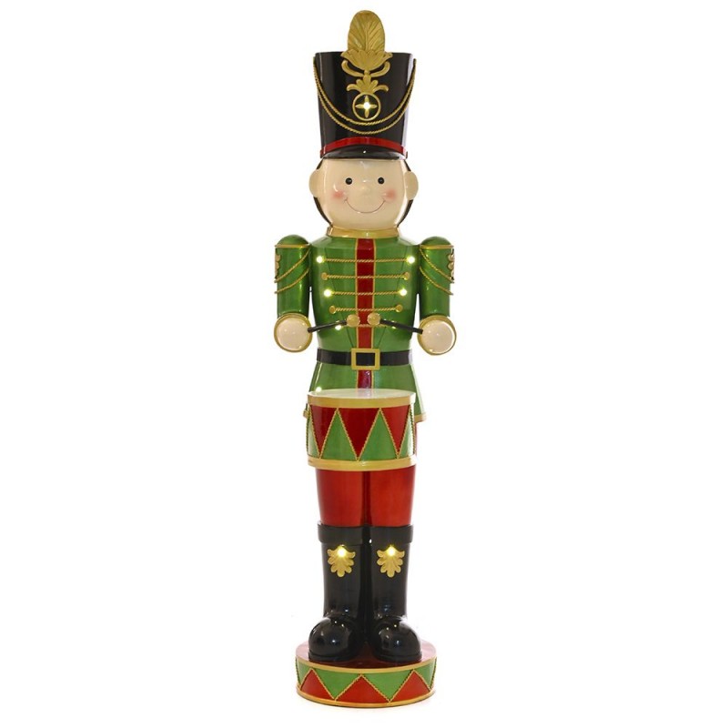 Χριστουγεννιάτικο παιδάκι πράσινο στρατιώτης φωτιζόμενος από πολυρεζίνη 28x23x106 εκ