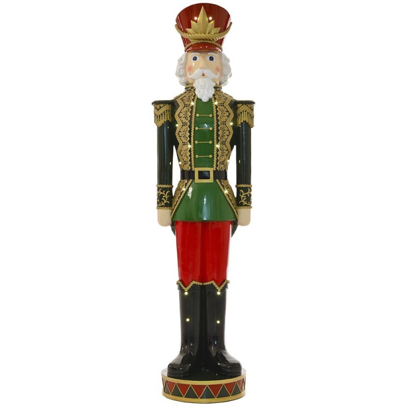 Πράσινος από πολυρεζίνη καρυοθραύστης στρατιώτης χριστουγεννιάτικος διακοσμητικός 42x34x157 εκ