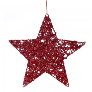Κρεμαστό κόκκινο αστέρι χριστουγεννιάτικο διακοσμητικό στολίδι 25 εκ σετ των τεσσάρων