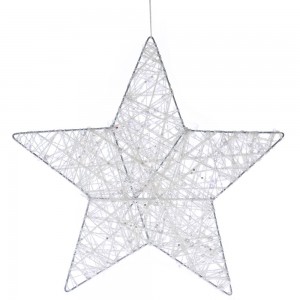 Κρεμαστό αστέρι λευκό χριστουγεννιάτικο διακοσμητικό στολίδι 25 εκ σετ των τεσσάρων