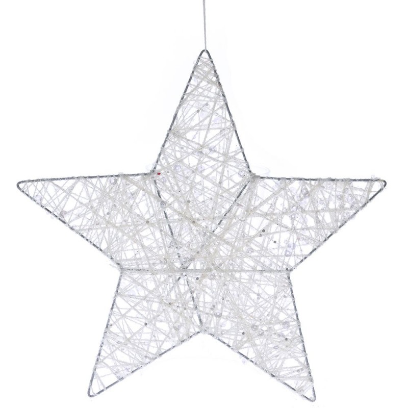 Κρεμαστό αστέρι λευκό χριστουγεννιάτικο διακοσμητικό στολίδι 25 εκ σετ των τεσσάρων