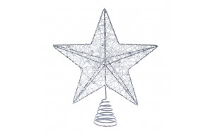 Αστέρι κορυφή δέντρου χριστουγεννιάτικου σε ασημί απόχρωση 20x23 εκ
