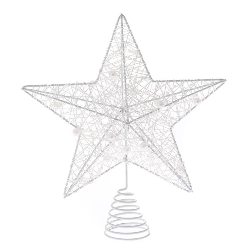 Λευκό αστέρι κορυφή δέντρου χριστουγεννιάτικου 20x23 εκ