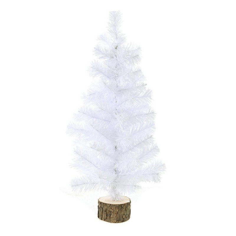 Χριστουγεννιάτικο λευκό δεντράκι σε ξύλινη βάση 60 εκ