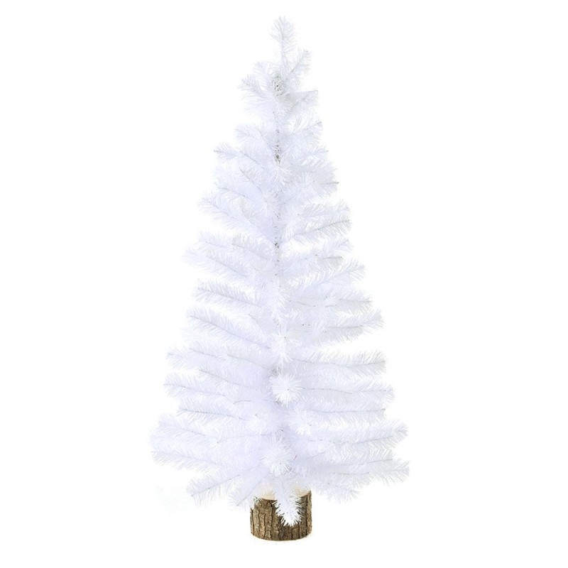 Χριστουγεννιάτικο λευκό δεντράκι σε ξύλινη βάση 90 εκ