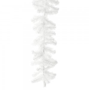 Χριστουγεννιάτικη λευκή γιρλάντα διακοσμητική με εκατόν ογδόντα κλαδιά pvc 14x270 εκ