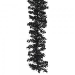 Χριστουγεννιάτικη γιρλάντα διακοσμητική μαύρη με εκατόν ογδόντα κλαδιά pvc 14x270 εκ