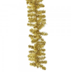 Χριστουγεννιάτικη γιρλάντα διακοσμητική με εκατόν ογδόντα κλαδιά pvc σε χρυσή απόχρωση 14x270 εκ