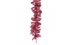 Χριστουγεννιάτικη γιρλάντα διακοσμητική ροζ με εκατόν ογδόντα κλαδιά pvc 14x270 εκ