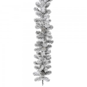 Χιονισμένη χριστουγεννιάτικη διακοσμητική γιρλάντα με εκατό σαράντα κλαδιά 10x300 εκ
