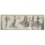 Πίνακας ελαιογραφίας με χορευτές και πλαίσιο σε χρυσή απόχρωση 152x52 εκ