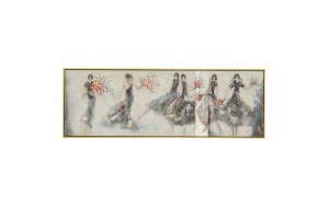 Πίνακας ελαιογραφίας με χορευτές και πλαίσιο σε χρυσή απόχρωση 152x52 εκ 