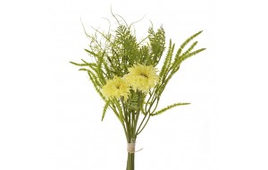 Μάτσο με κίτρινα λουλούδια και πρασινάδα 40 εκ