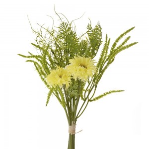 Μάτσο με κίτρινα λουλούδια και πρασινάδα 40 εκ
