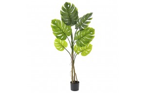 Φυτό μονστέρα τεχνητό με εννιά φύλλα σε pp γλάστρα 90 εκ