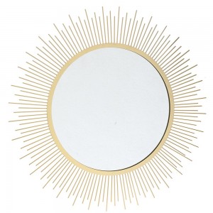 Καθρέφτης τοίχου με χρυσή μεταλλική κορνίζα 61 εκ