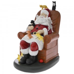 Διακοσμητικός Άγιος Βασίλης σε πολυθρόνα από πολυρεζίνη 19x22x28 εκ