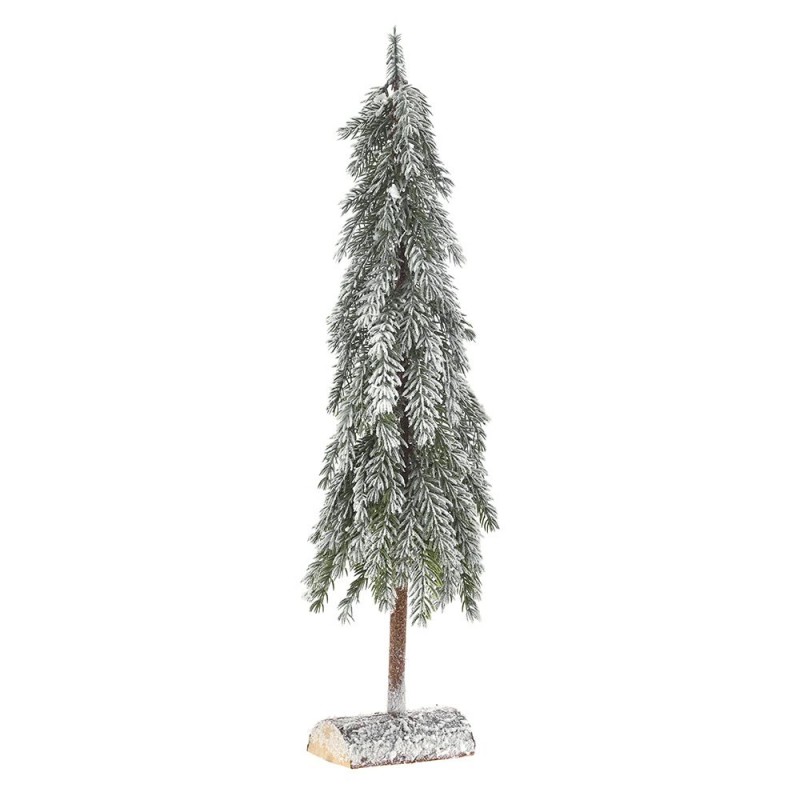 Χιονισμένο πράσινο χριστουγεννιάτικο δέντρο σε ξύλινη βάση 75 εκ