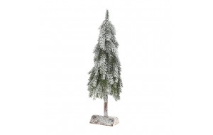 Χριστουγεννιάτικο δέντρο πράσινο χιονισμένο σε ξύλινη βάση 60 εκ