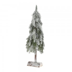 Χριστουγεννιάτικο δέντρο πράσινο χιονισμένο σε ξύλινη βάση 60 εκ
