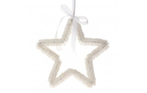 Χριστουγεννιάτικο κρεμαστό αστέρι σε λευκό χρώμα 32 εκ