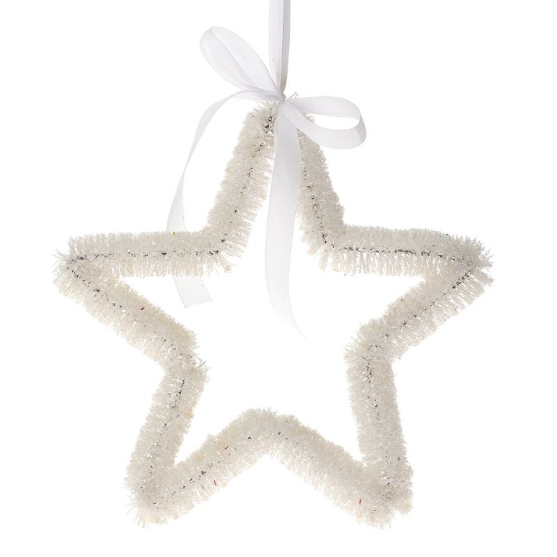 Χριστουγεννιάτικο κρεμαστό αστέρι σε λευκό χρώμα 32 εκ