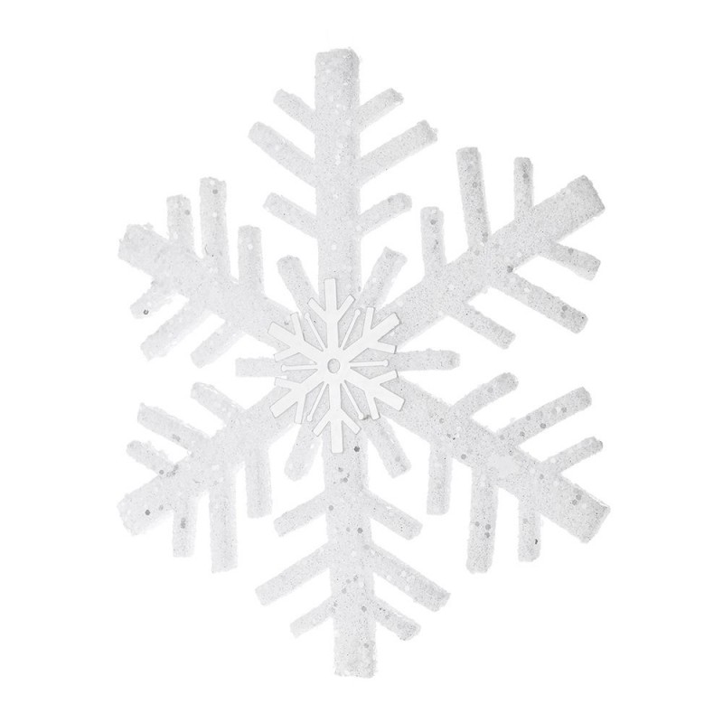 Διακοσμητική λευκή χιονονιφάδα σετ των τριών 25 εκ