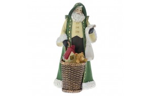 Διακοσμητικός Άγιος Βασίλης με δώρα σε πράσινο χρώμα 14x14x28 εκ
