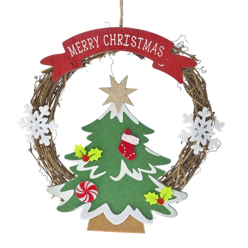 Χριστουγεννιάτικο στολίδι με δέντρο σε πράσινο χρώμα σετ δύο τεμαχίων 22 εκ