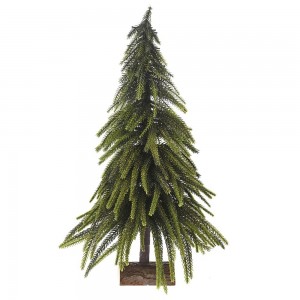 Χριστουγεννιάτικο πράσινο δέντρο full pe σε ξύλινη βάση 40 εκ
