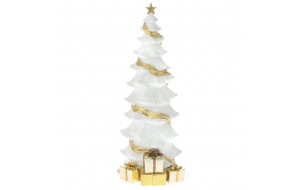 Λευκό χρυσό δέντρο χριστουγεννιάτικο από πολυρεζίνη 15x15x40 εκ