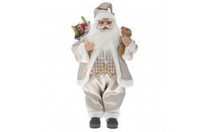 Διακοσμητική φιγούρα Άγιος Βασίλης με σαμπανί ρούχα 60 εκ
