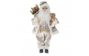 Άγιος Βασίλης διακοσμητική φιγούρα με σαμπανί ρούχα 45 εκ
