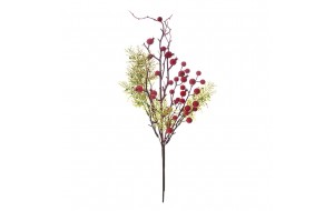 Διακοσμητικό κλαδί με berries και ρόδια σε κόκκινη απόχρωση σετ των έξι 65 εκ