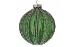 Χριστουγεννιάτικη μπάλα σε πράσινη απόχρωση σετ των τεσσάρων 10 εκ