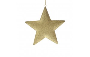 Χριστουγεννιάτικο κρεμαστό αστέρι σε χρυσό χρώμα σετ τεσσάρων τεμαχίων 15x15 εκ