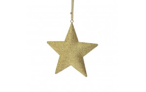 Χριστουγεννιάτικο κρεμαστό αστέρι σε χρυσό χρώμα σετ τεσσάρων τεμαχίων 11x12 εκ