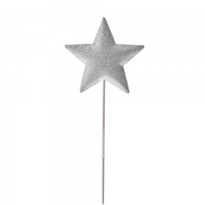 Χριστουγεννιάτικο διακοσμητικό αστέρι σε ασημί χρώμα σετ δώδεκα τεμαχίων 6x26 εκ