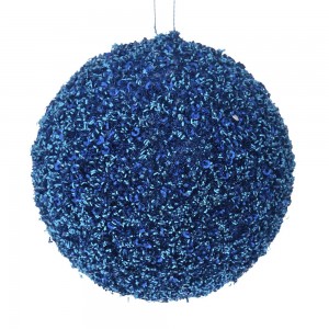 Μπλε άθραυστη μπάλα με στρας σετ τεσσάρων τεμαχίων 12 εκ