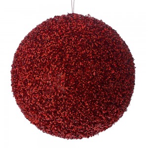 Κόκκινη άθραυστη μπάλα με στρας 15 εκ