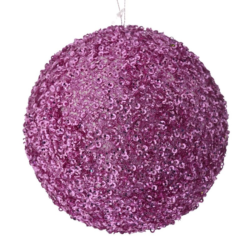 Ροζ άθραυστη μπάλα με στρας 15 εκ