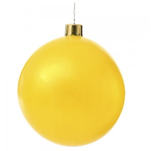 Φουσκωτή χριστουγεννιάτικη μπάλα σε κίτρινη απόχρωση 75 εκ