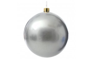 Χριστουγεννιάτικη φουσκωτή μπάλα σε ασημί απόχρωση 75 εκ