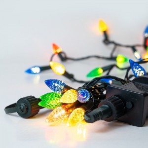 100 LED λαμπάκια με πρόγραμμα πράσινο καλώδιο και λαμπάκι κουκουνάρι σε πολύχρωμο φωτισμό 10 μέτρα
